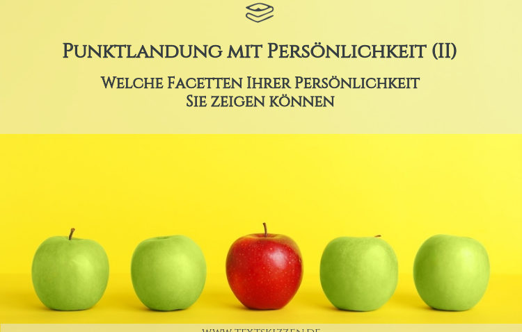 Wie Unternehmer Persönlichkeit zeigen können: Vier grüne Äpfel und ein roter Apfel vor gelbem Hintergrund
