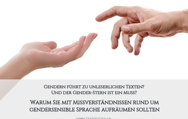 Gendern und gendersensible Sprache: Frauen- und Männerhand