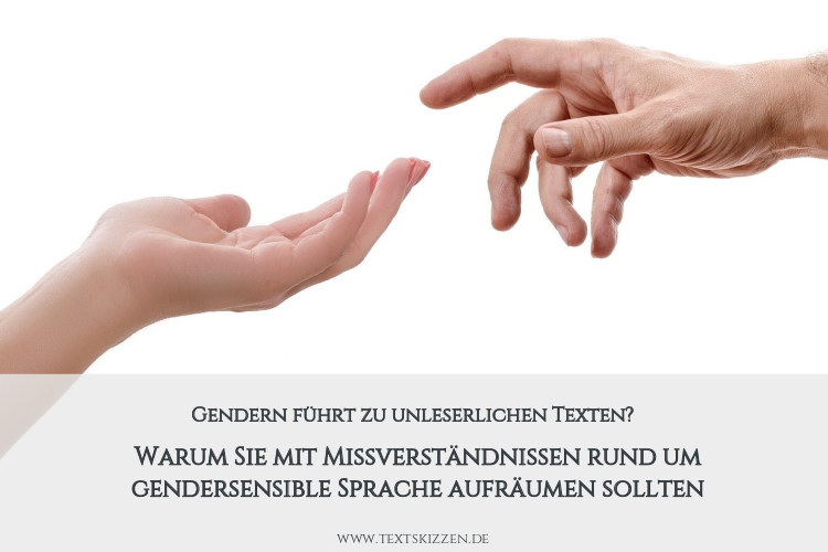 Gendern und gendersensible Sprache: Frauen- und Männerhand